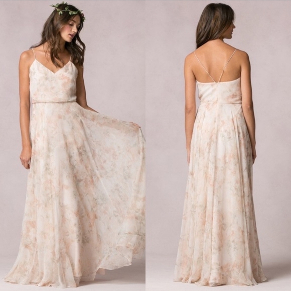 BHLDN Jenny Yoo Inesse Floral Watercolor Dress